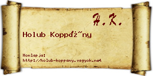 Holub Koppány névjegykártya